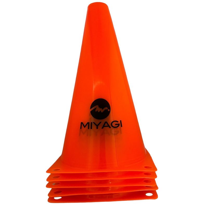 MIYAGI - Cono Training Miyagi X5 Polietileno 23cm - M86059 Naranja
