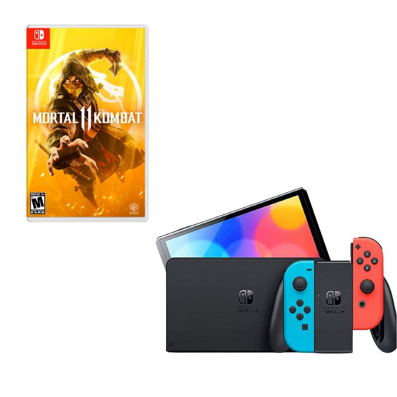 NINTENDO SWITCH - Nintendo Switch Oled Neon Con Juego Mortal 11