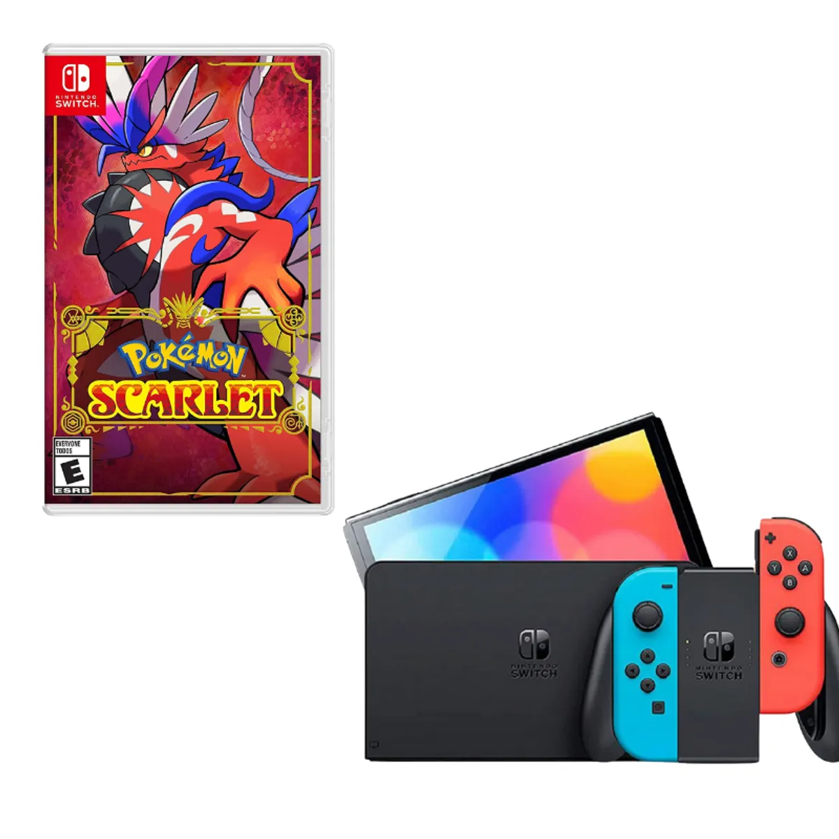 NINTENDO - Nintendo Switch Oled Neon Con Juego Pokemon Escarlata
