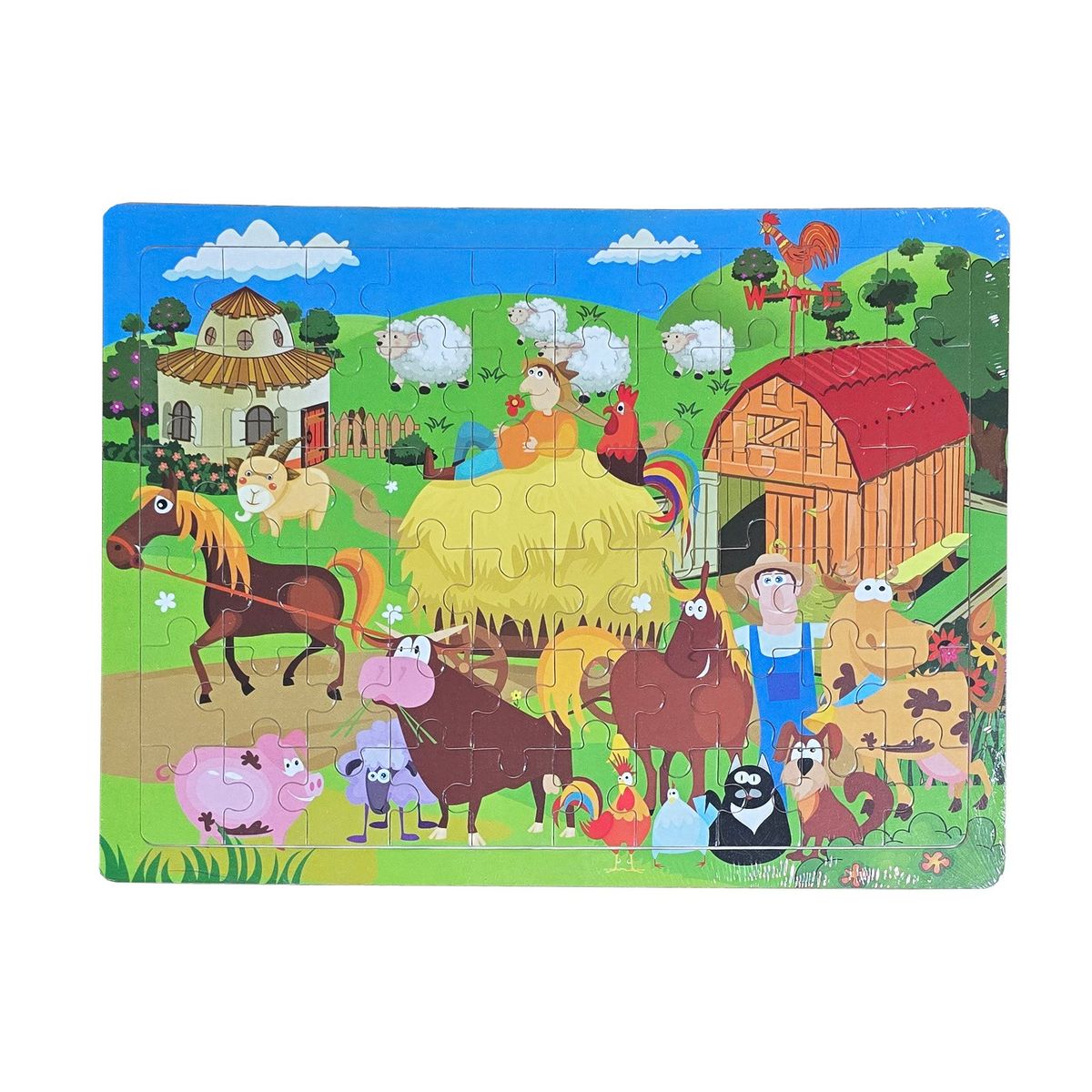GENERICO - Rompecabezas En Madera Granja Animales Vaca Aprendizaje