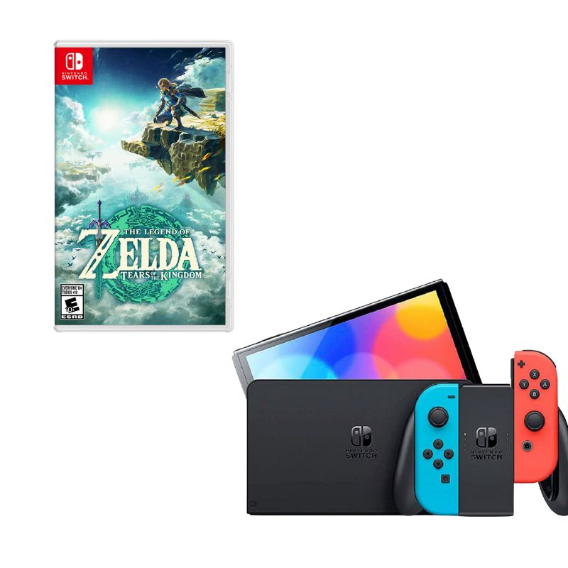 NINTENDO SWITCH - Nintendo Switch Oled Neon Con Juego Zelda Tears