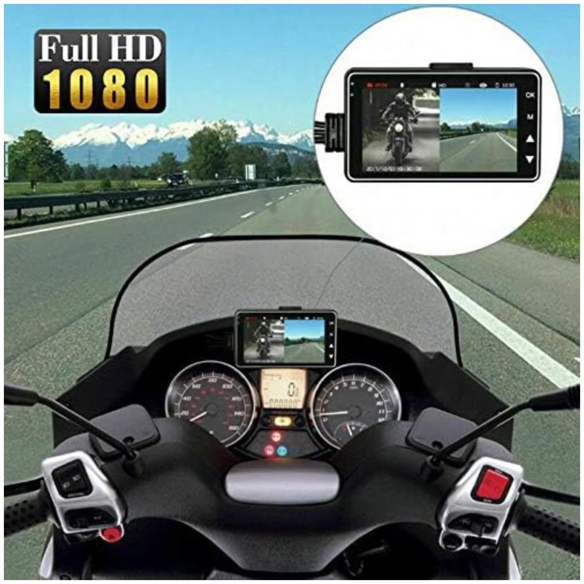 ONE PIXEL - Camara Para Moto Doble Lente Con Pantalla Full Hd One Pixel