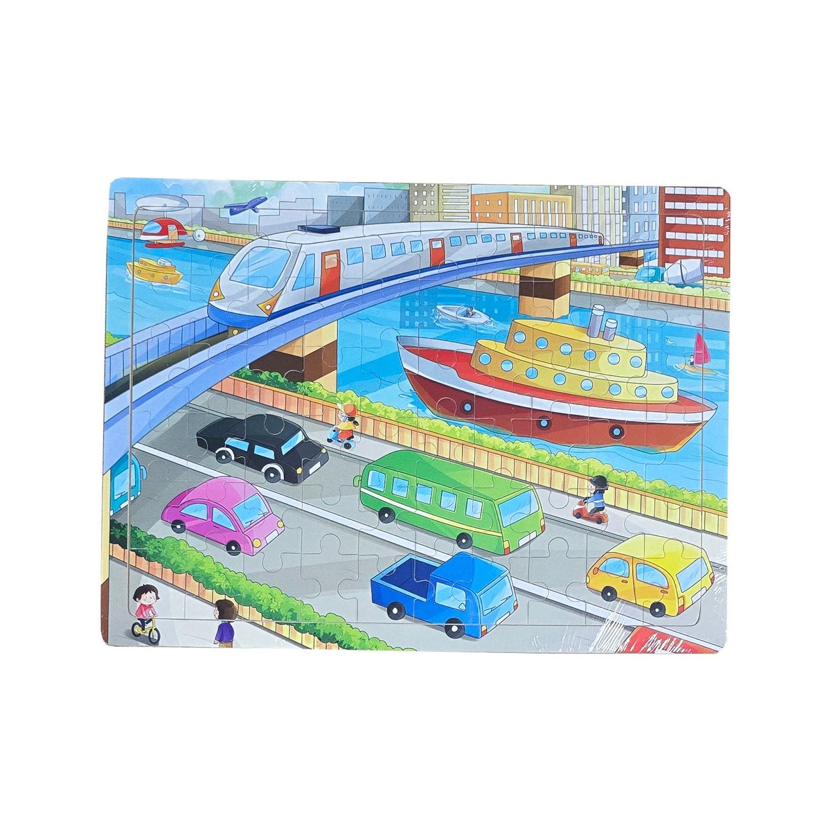 GENERICO - Rompecabezas En Madera Ciudad Vehiculos Carros Aprendizaje