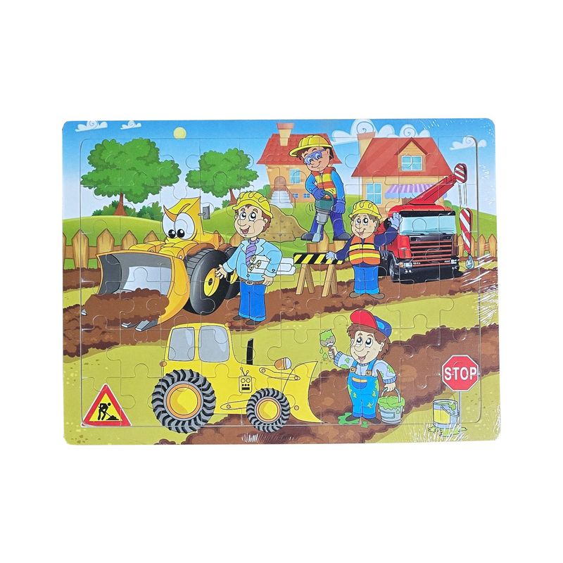 GENERICO - Rompecabezas En Madera Construccion Bulldozer Aprendizaje