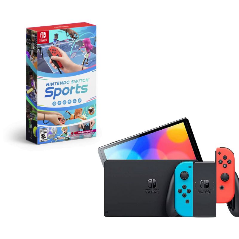 NINTENDO SWITCH - Nintendo Switch Oled Neon Con Juego Sports