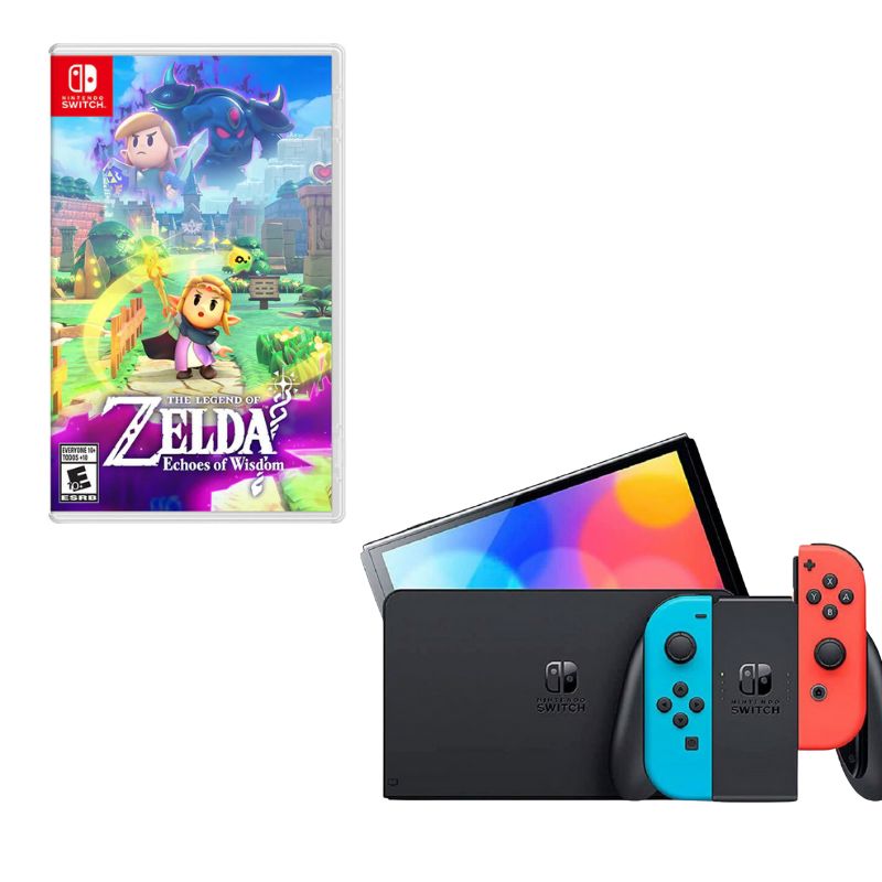 NINTENDO SWITCH - Nintendo Switch Oled Neon Con Juego Zelda Echoes