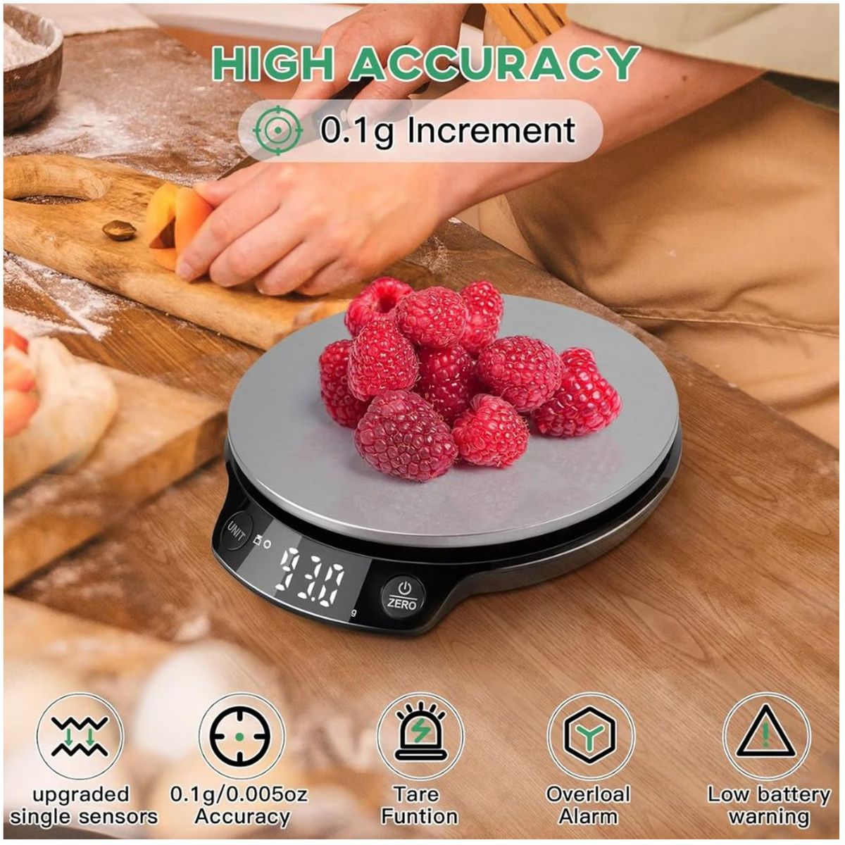 ONE PIXEL - Bascula De Alimentos Gramera Digital De Cocina Bluetooth
