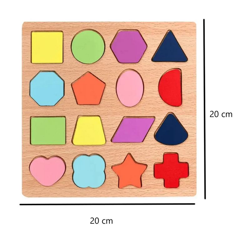 GENERICO - Juego Madera Figuras Geometricas Objeto Encastre Desarrollo
