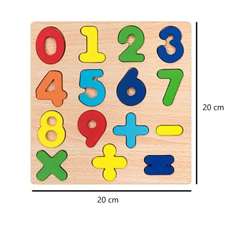GENERICO - Juego Madera Numeros Signos Objeto Encastre Desarrollo