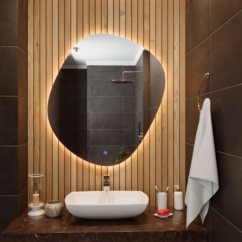 GENERICO - Espejo Decorativo Acrab 90cmx80cmx4mm Con Luz Led blanca