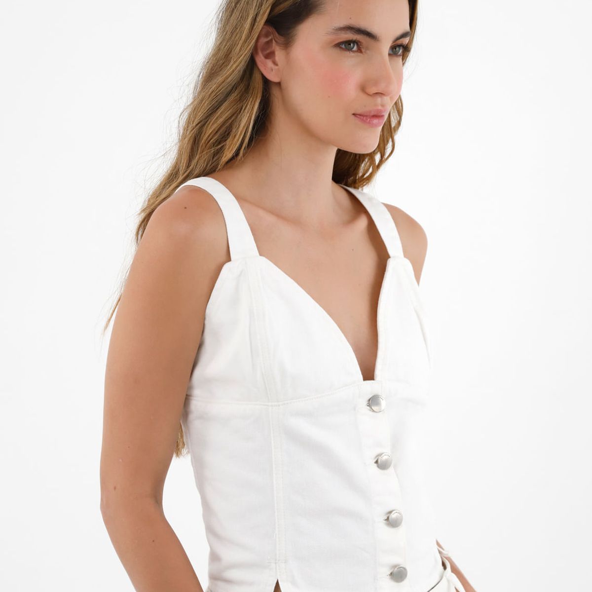 TOPMARK - Camisa crudo tipo corsé para mujer