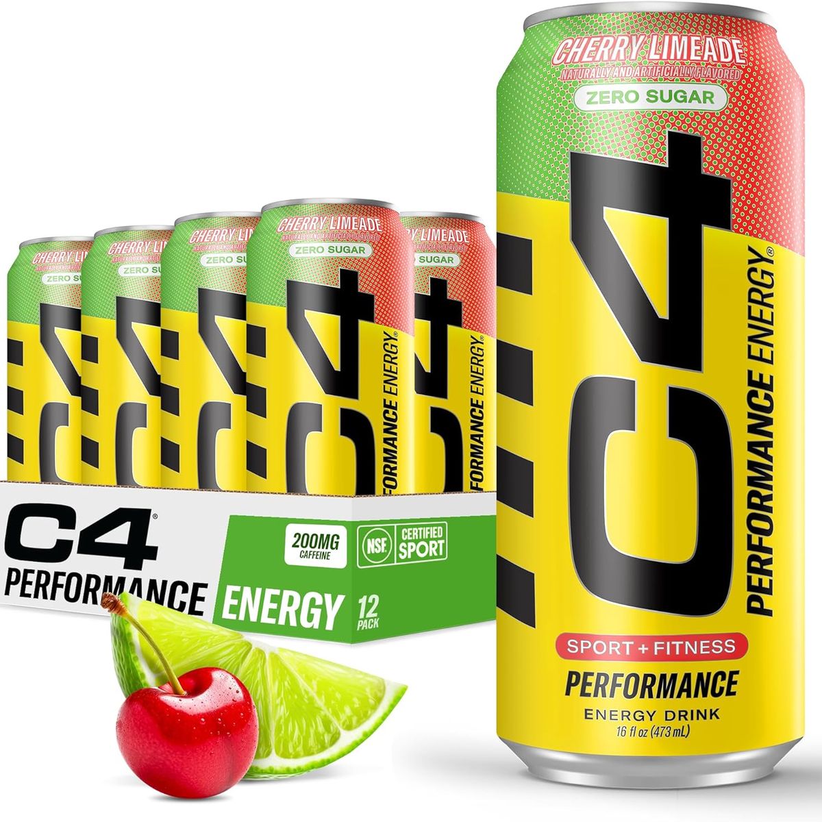 CELLUCOR - C4 Energy Drink CHERRY LIMEADE (Energizante) - 12 latas