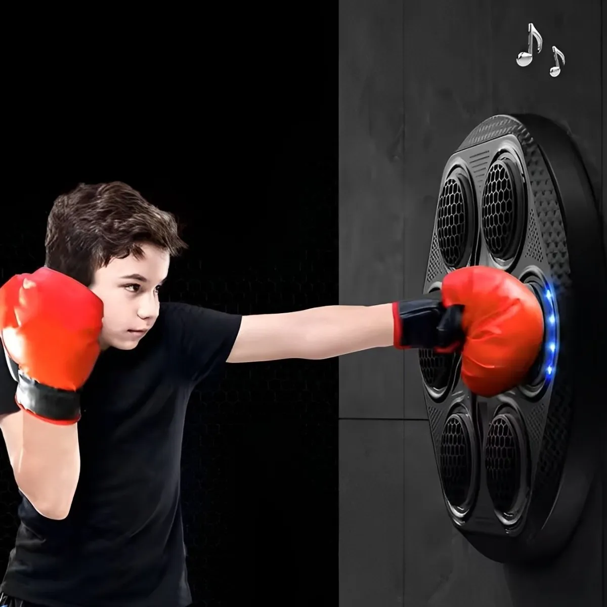 MILOPTS - Máquina Boxeo Musical Inteligente Bluetooth Luz Led Guantes