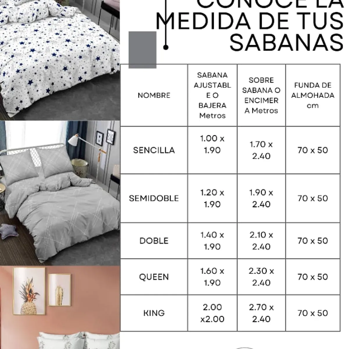 SIRENITAS - Juego de sabanas hotelera hospedaje Cama Sencilla Gris Elegante
