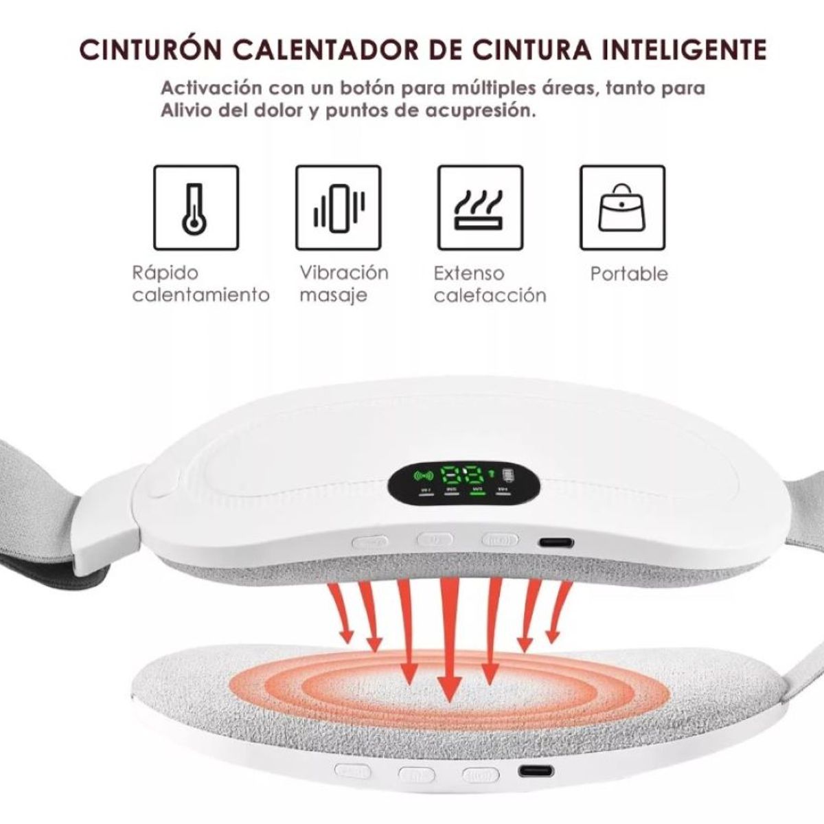 GENERICO - Cinturon Almohadilla Termica Para Aliviar Colicos Menstruales