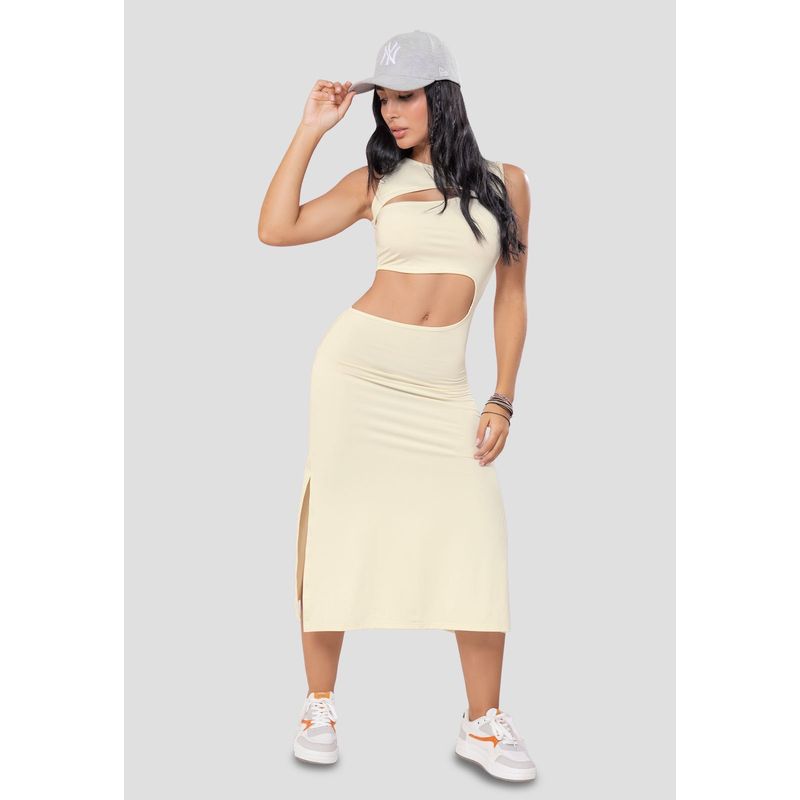 ATYPICAL - Vestido Largo Mujer Caqui Atypical 105444