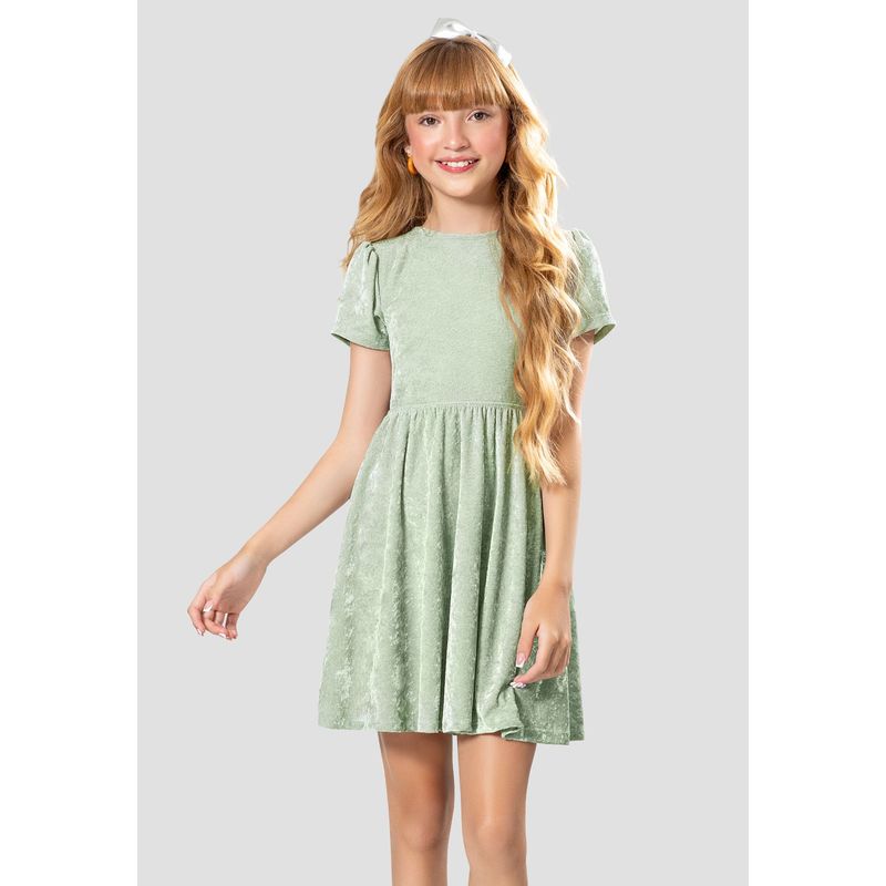 MARKETING PERSONAL - Vestido Infantil Femenino Verde Oliva Mp 104823