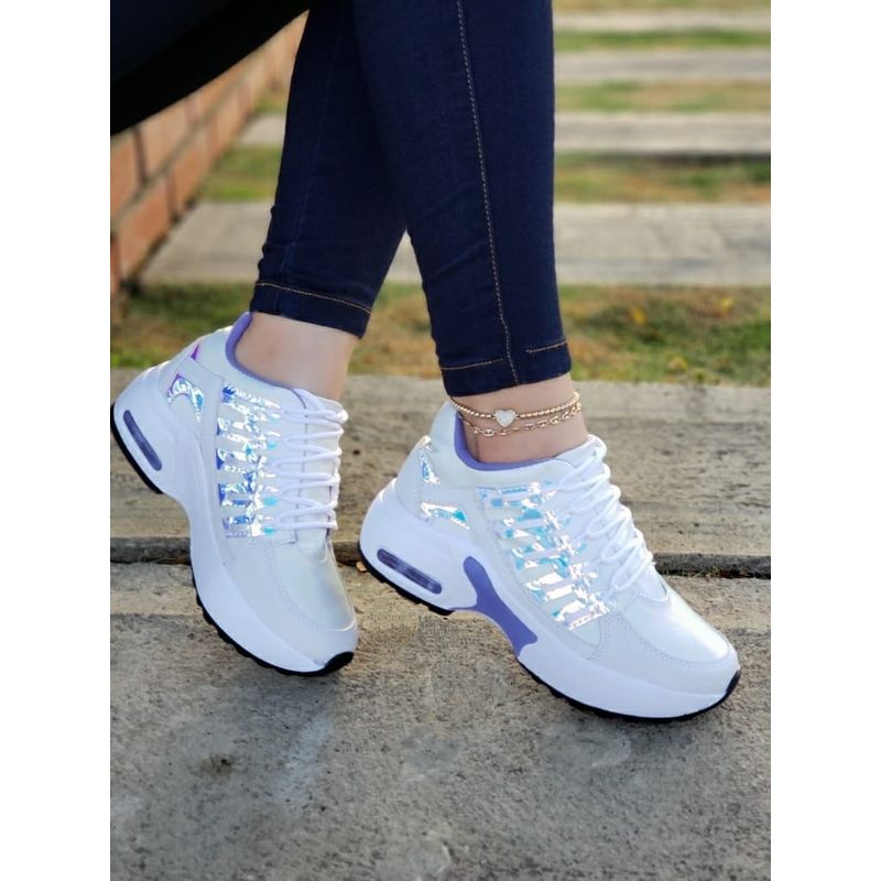 GENERICO - Tenis Blanco Dama Zapatillas Zapatos Mujer Lindos Moda Casual