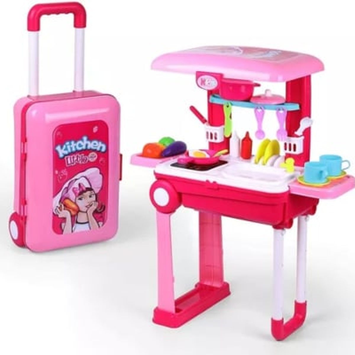 GENERICO - Set De Cocina Infantil Portátil Maleta Para Niña