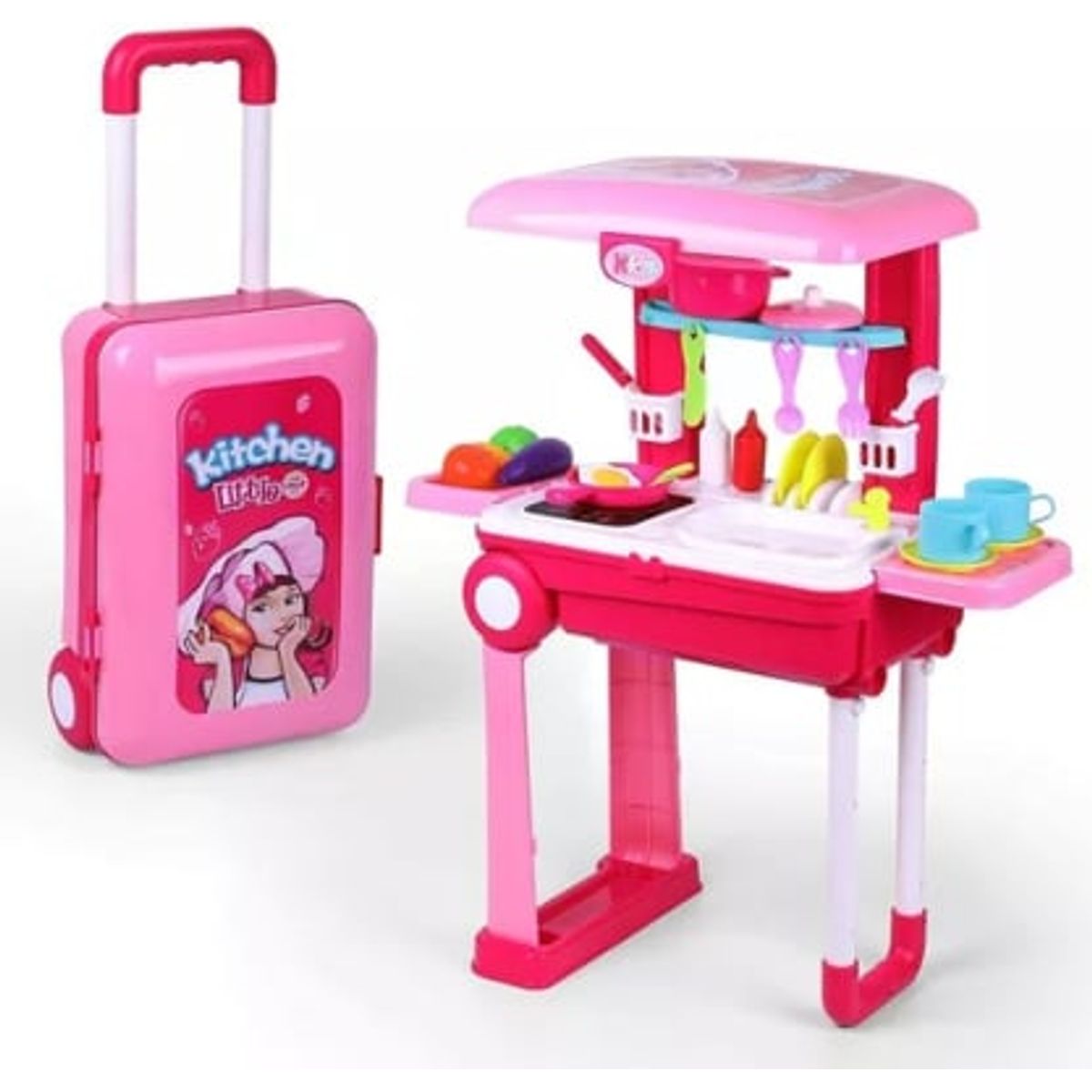GENERICO - Set De Cocina Infantil Portátil Maleta Para Niña
