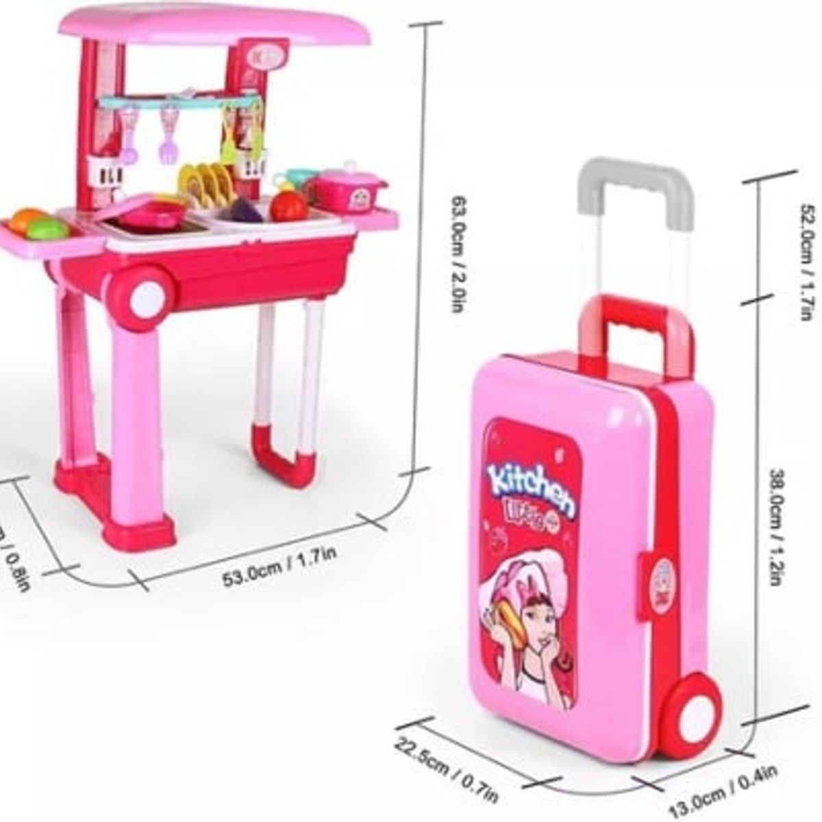 GENERICO - Set De Cocina Infantil Portátil Maleta Para Niña