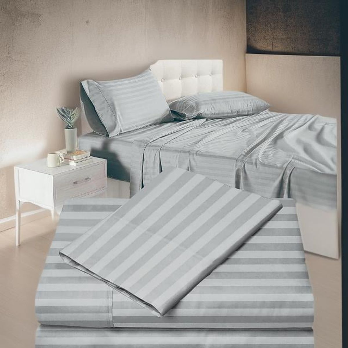 GENERICO - Juego de Sábanas Cama Sencilla Confort y Suavidad Color Gris