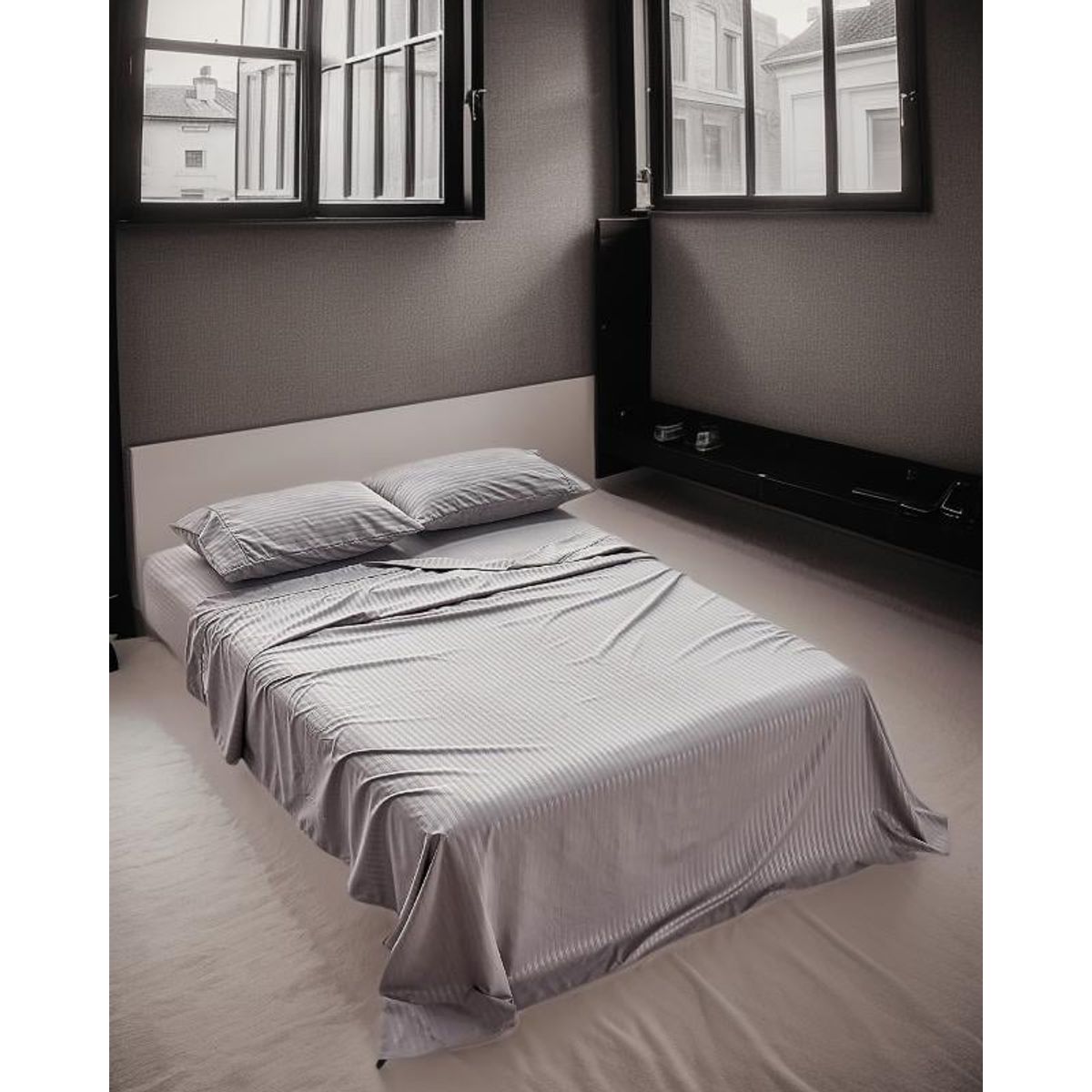 GENERICO - Juego de Sábanas para Cama Doble Confort y Suavidad Color Gris