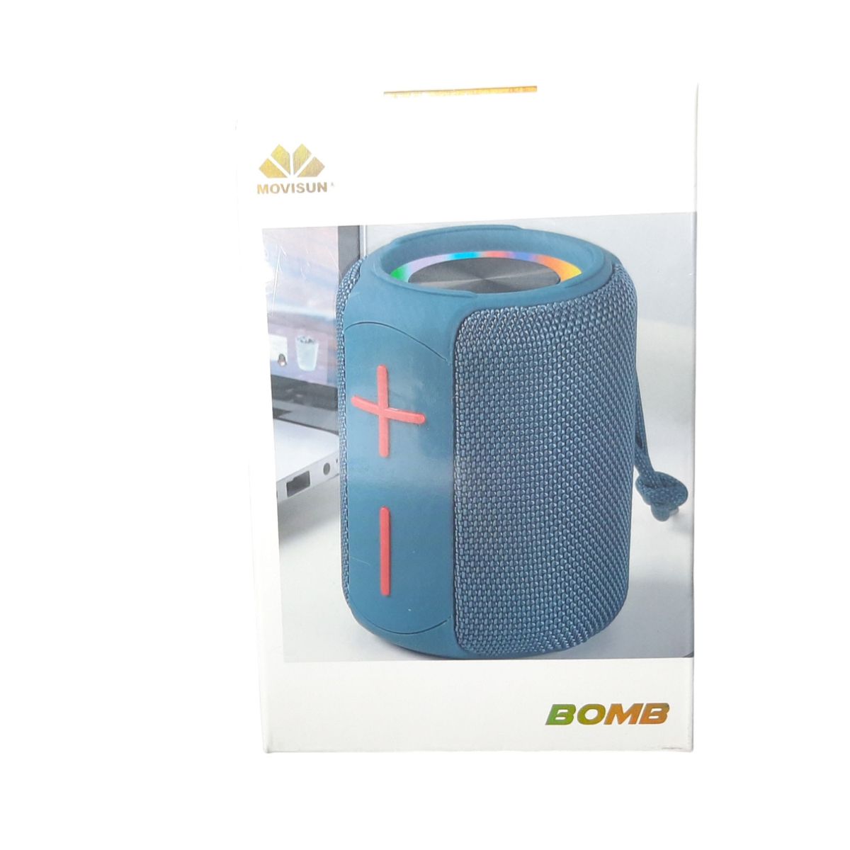 MOVISUN - Parlante Inalambrico Bluetooth Movisun Bomb Con Luz Rgb COLOR ROJO