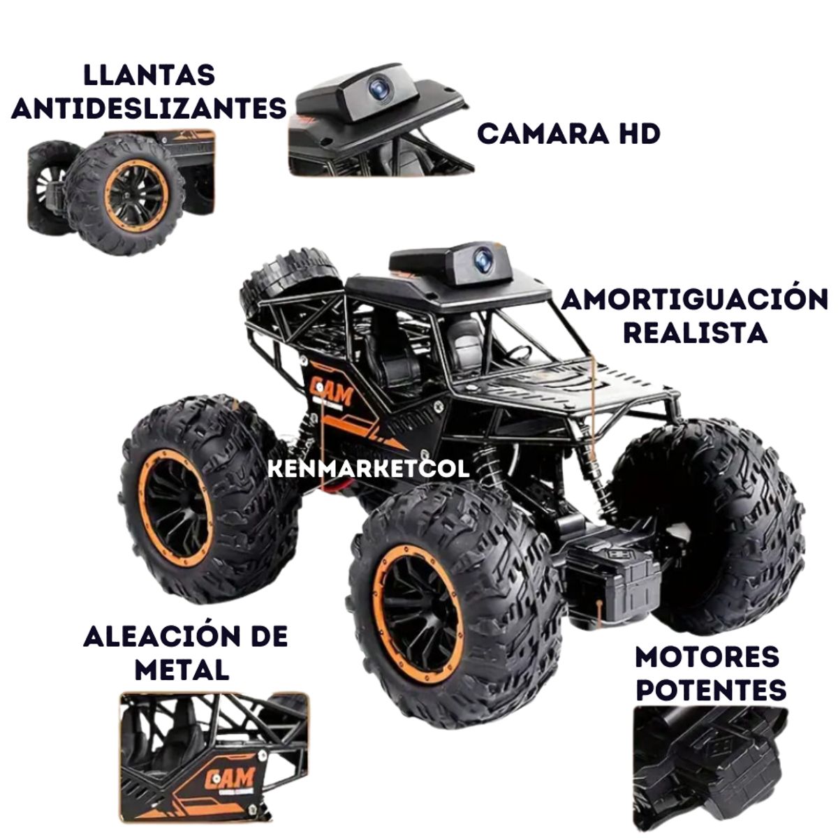 GENERICO - Carro control remoto con cámara de aleación de metal