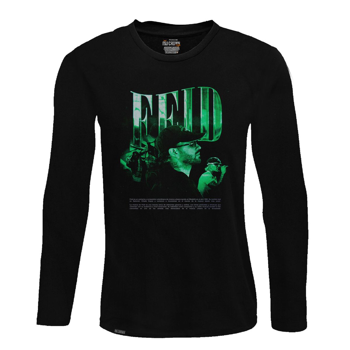 CREACIONES NU CROWN - Camiseta Manga Larga Feid Ferxoo Fotografia Hombre NU CROWN