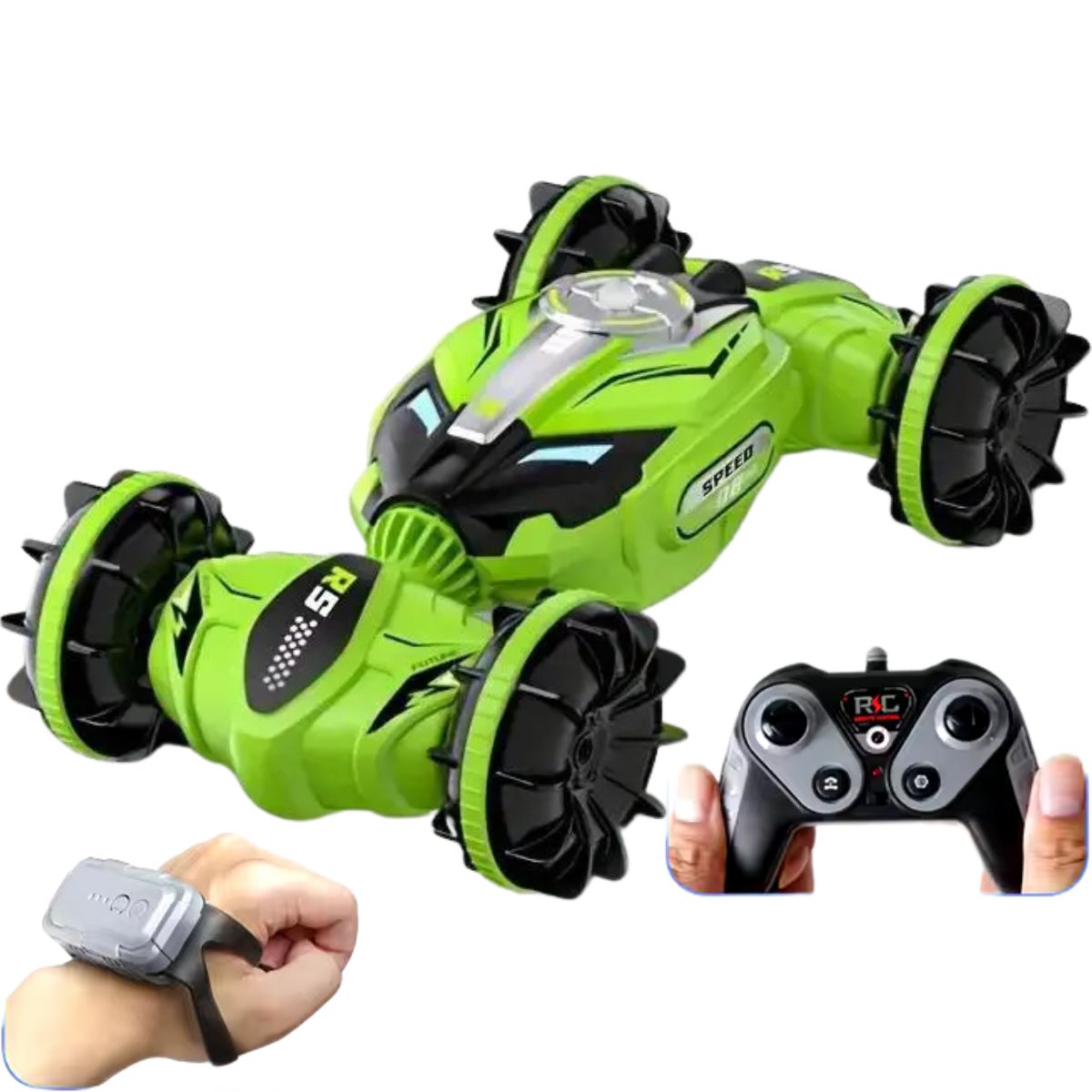 HUANGER - Carro Control Remoto Anfibio Stund 2 Controles