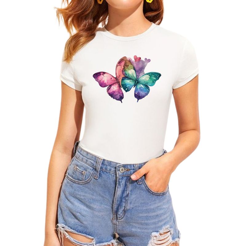ISMI - Camiseta Mujer Fit Amplio Estampado De Moda Ismi