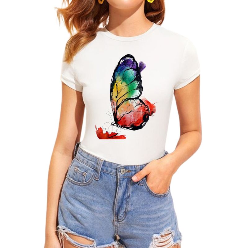 ISMI - Camiseta Mujer Fit Amplio Estampado De Moda Ismi