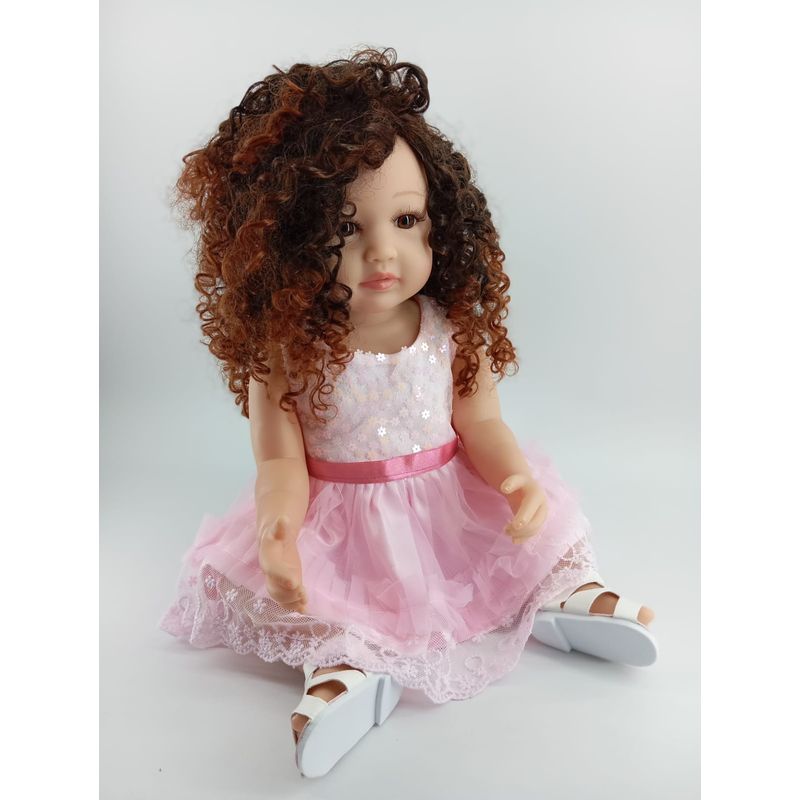 JUGUETERIA EXPRESS - Muñeca Bebe Realista Silicona Crespa Accesorios 55cm