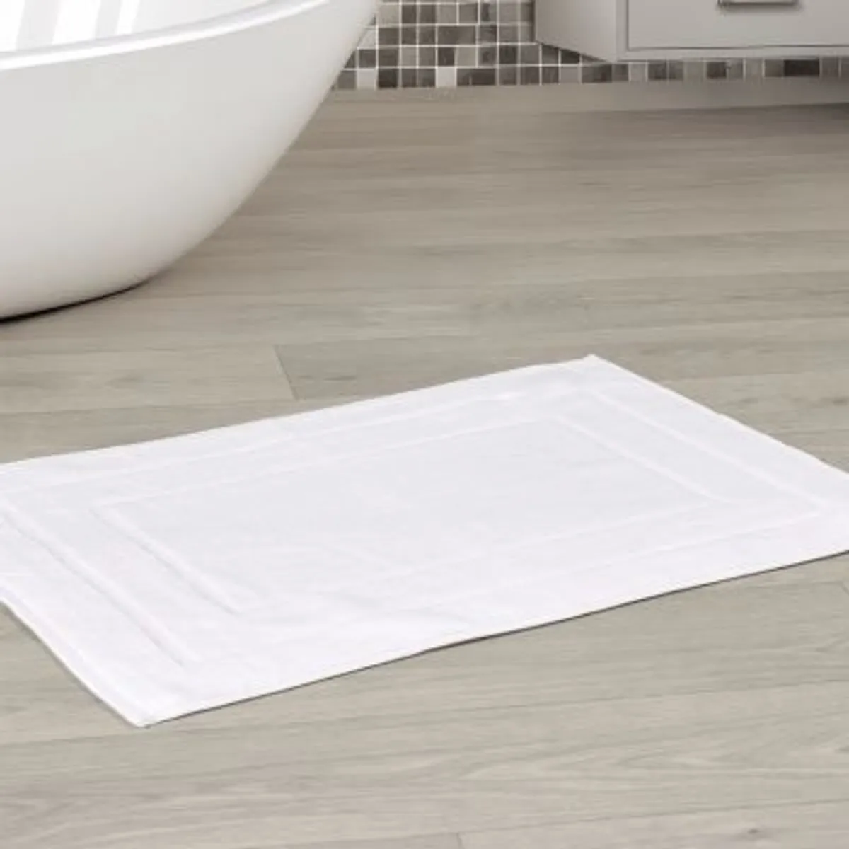 CANNON - 1 Tapete En Toalla Para Baño 50x80 Cm Blanco Cannon Calidad