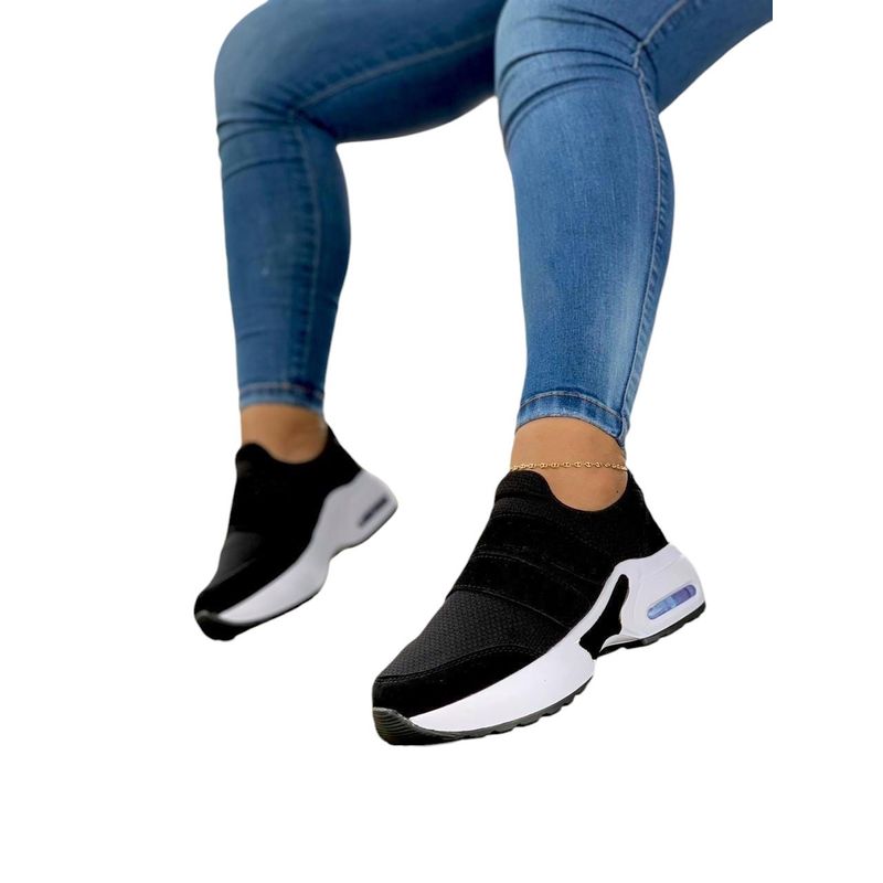GENERICO - Tenis Negro Dama Zapatillas Zapatos Mujer Lindos Moda Casual