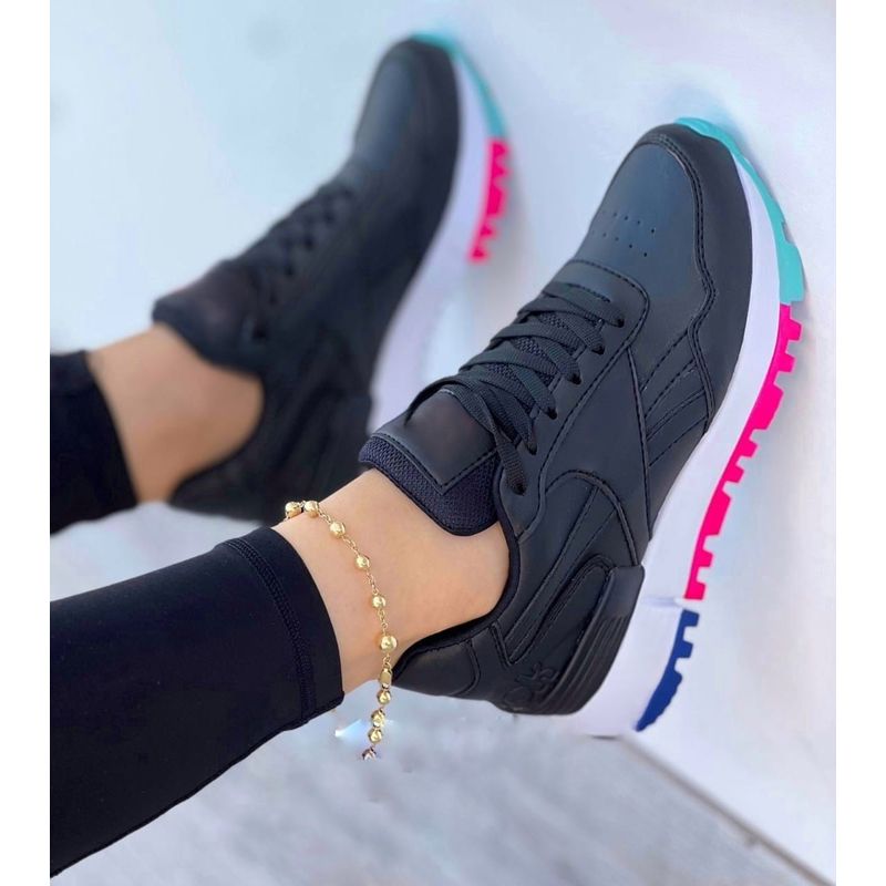 GENERICO - Tenis Negro Dama Zapatillas Zapatos Mujer Lindos Moda Casual