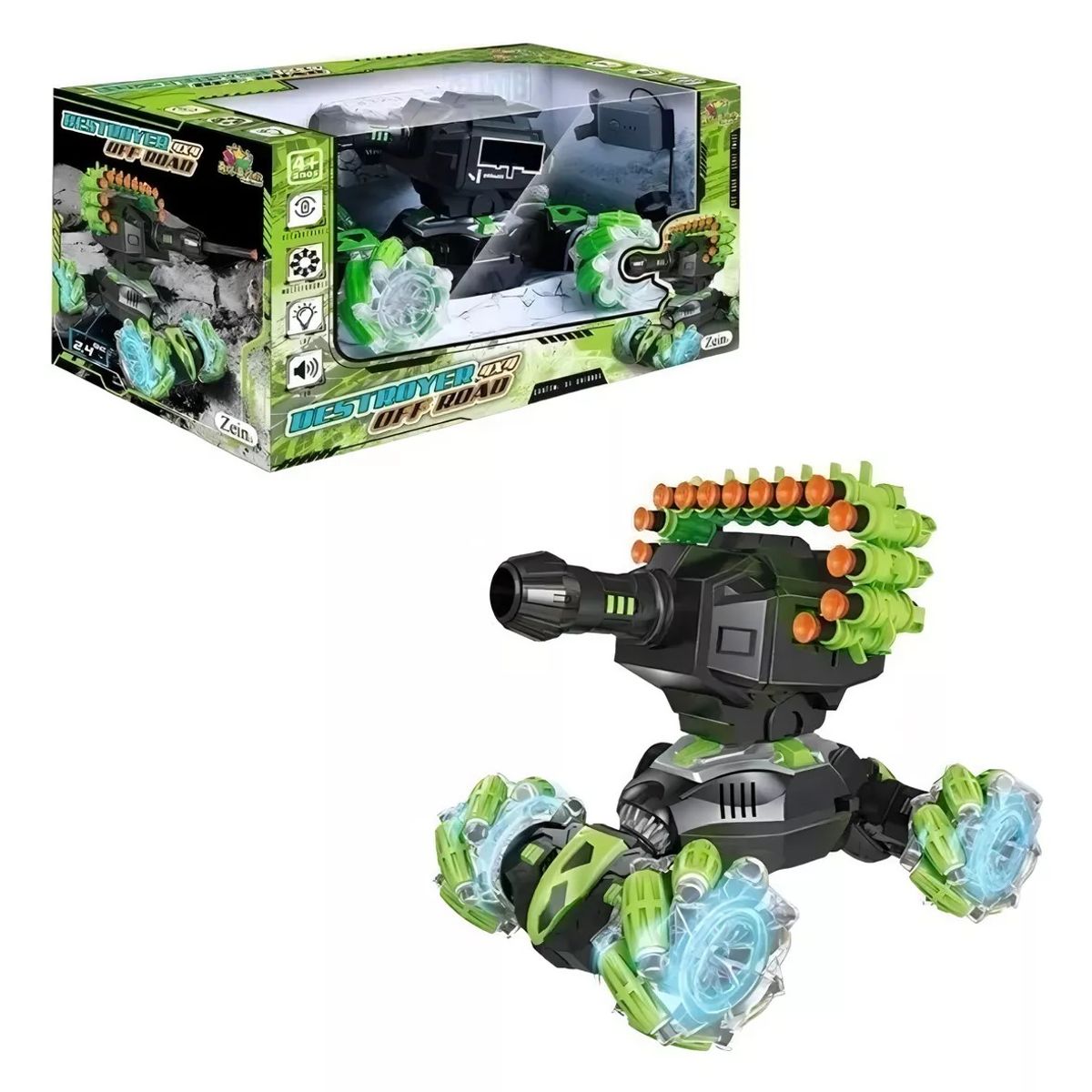 GENERICO - Carro Control Remoto Stunt 4x4 Lanza Dardos Juguete Niños