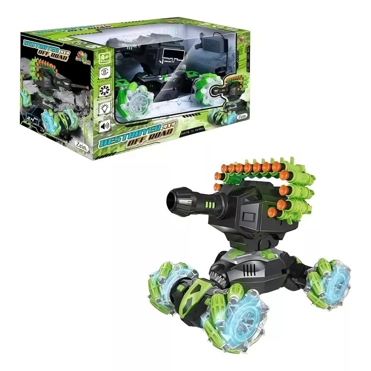 GENERICO - Carro Control Remoto Stunt 4x4 Lanza Dardos Juguete Niños