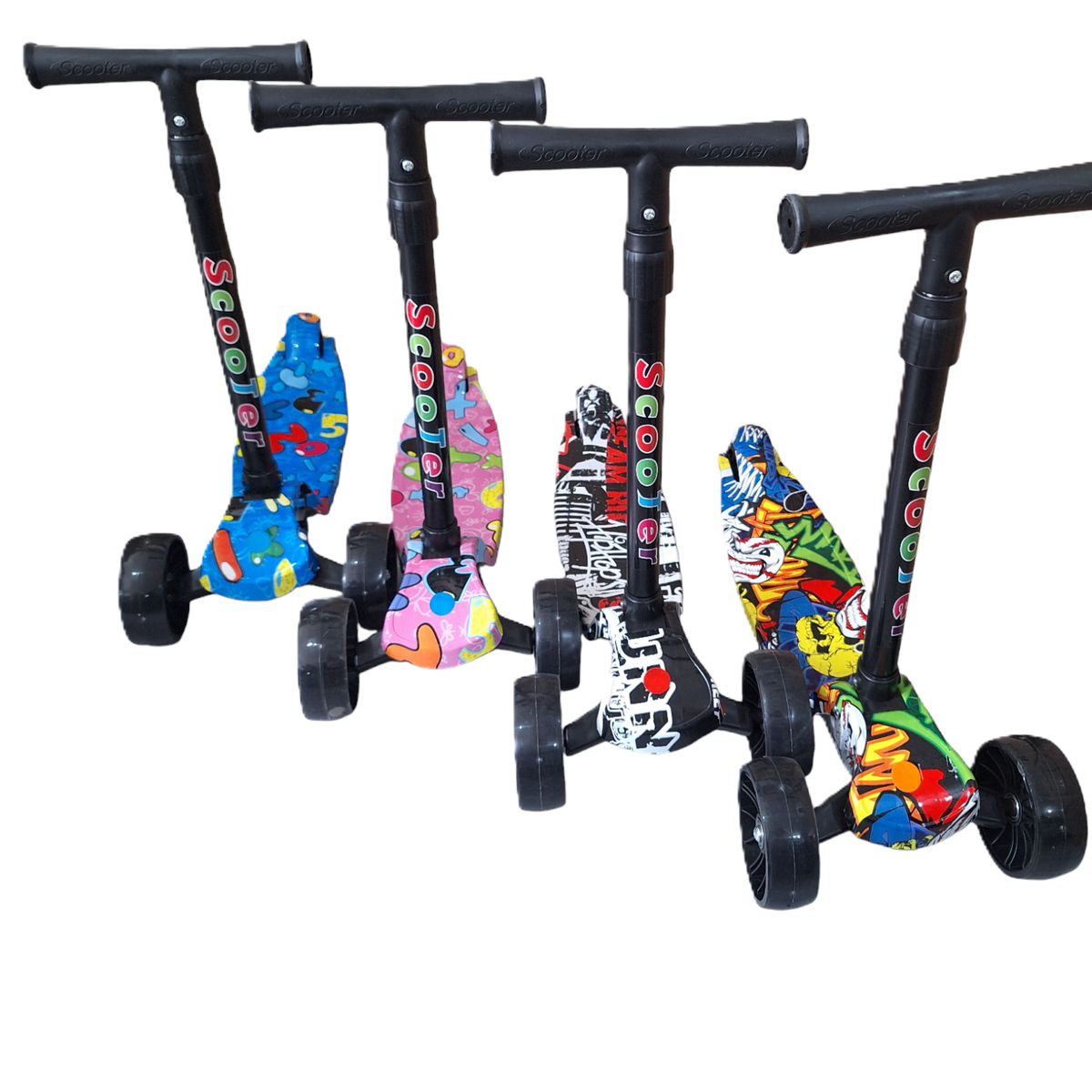 GENERICO - Patineta scooter monopatín 3 llantas luces niños altura ajustable