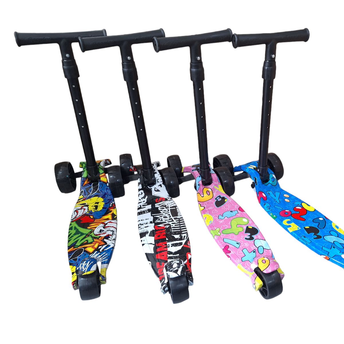 GENERICO - Patineta scooter monopatín 3 llantas luces niños altura ajustable