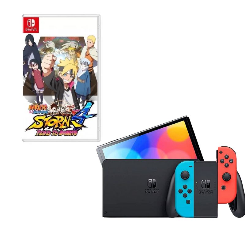 NINTENDO SWITCH - Nintendo Switch Oled Neon Con Juego Naruto Boruto 4