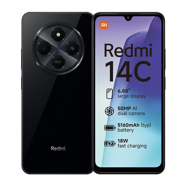 XIAOMI - Celular Xiaomi Redmi 14C 256GB 4GB RAM Ampliable a 8GB Negro
