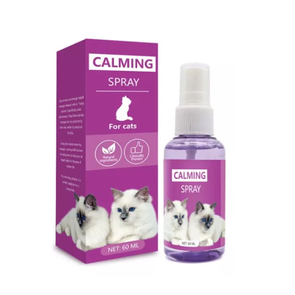 GENERICO - Calming Spray Gatos Calmante con feromonas relajante 60 ml