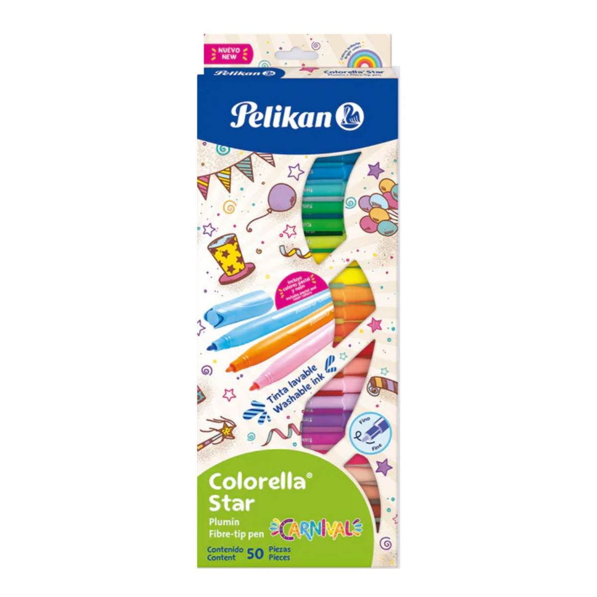 PELIKAN - Estuche Plumones Colorella Star Carnival Caja X 50 Pelikan