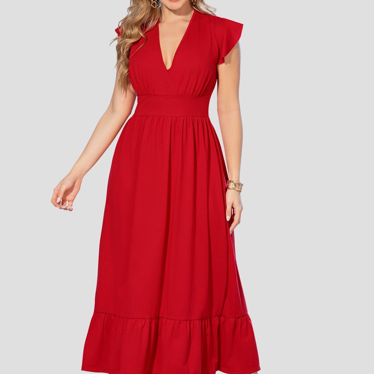 MARKETING PERSONAL - Vestido Largo Mujer Rojo Mp 869