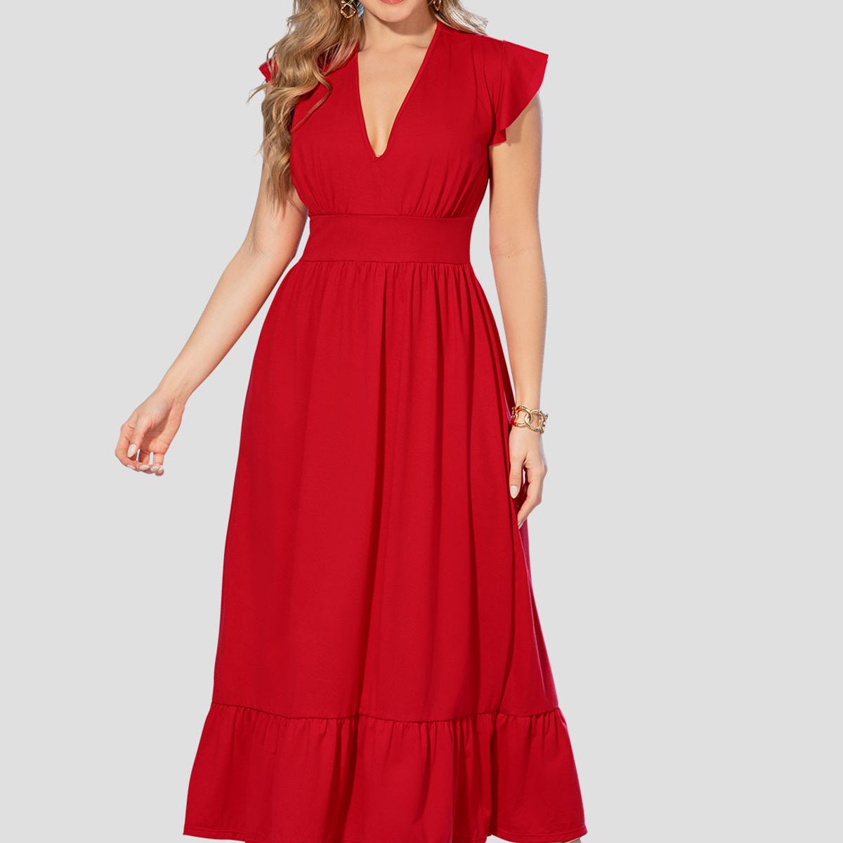 MARKETING PERSONAL - Vestido Largo Mujer Rojo Mp 869