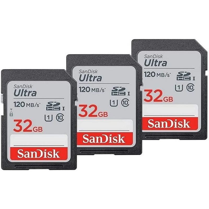SANDISK - Memoria SD 32GB Pack x 3 SanDisk Ultra 120 MB/S UHS-I C10 U1