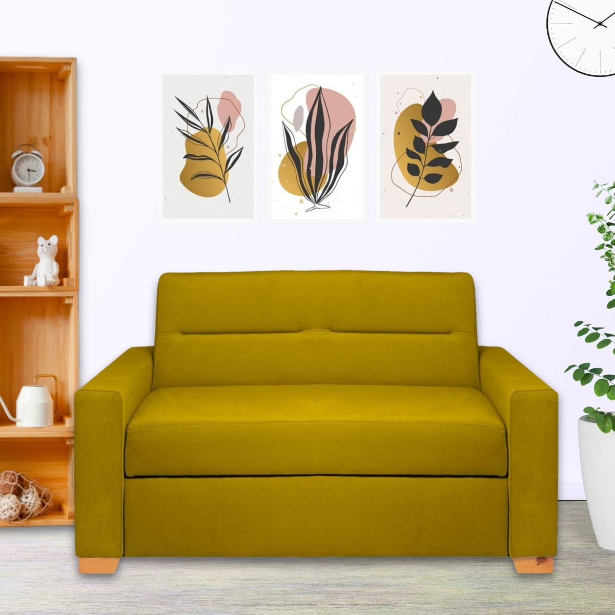 ESTILO RELAX - Sofá Cama Orquídea 3 en 1 - Mostaza - Estilo Relax®