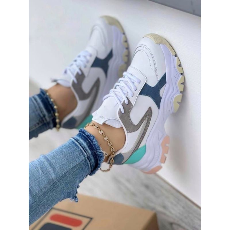 GENERICO - Tenis Blanco Dama Zapatillas Zapatos Mujer Lindos Moda Casual